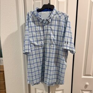 Under Armour Men's Light Blue Checkered Shirt